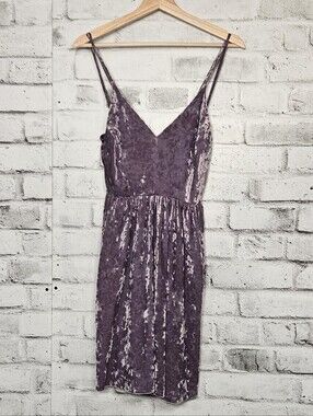Wild Fable Crushed Velvet Babydoll Dress XL Purple Mini Dress